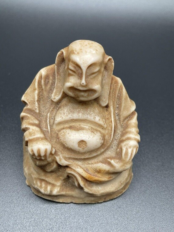 希少なヴィンテージ笑い仏像布袋像彫刻石鹸石彫刻 - Etsy 日本