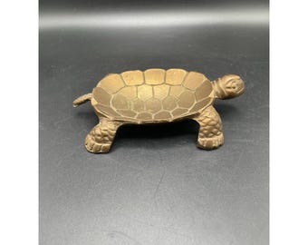 Vtg Brass Sea Turtle Dish Animal Coin Jewelry Trinket Candy Ash Tray Soap Dish