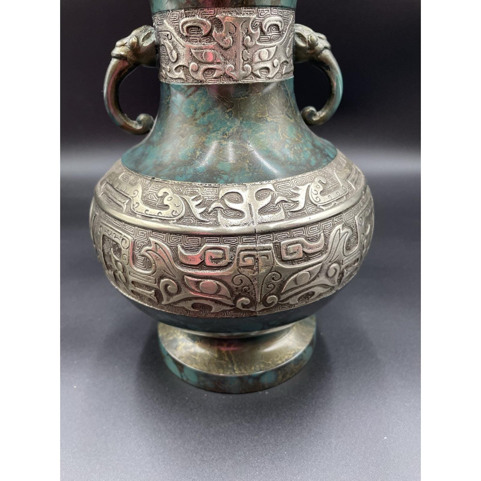 アンティーク 古風 中国 日本 青銅 花瓶/壷 17 世紀 パターン 10