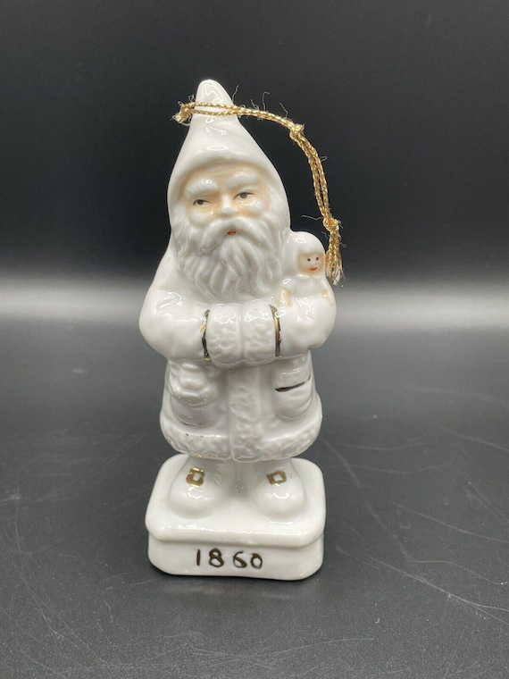 ヴィンテージ 1860 サンタクロース 置物 オーナメント 白磁 金彩