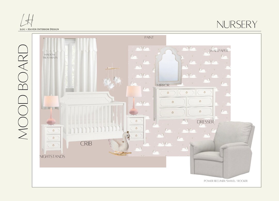 Swan Nursery, Baby Girl Nursery Design, Whimsical Nursery Instant ...