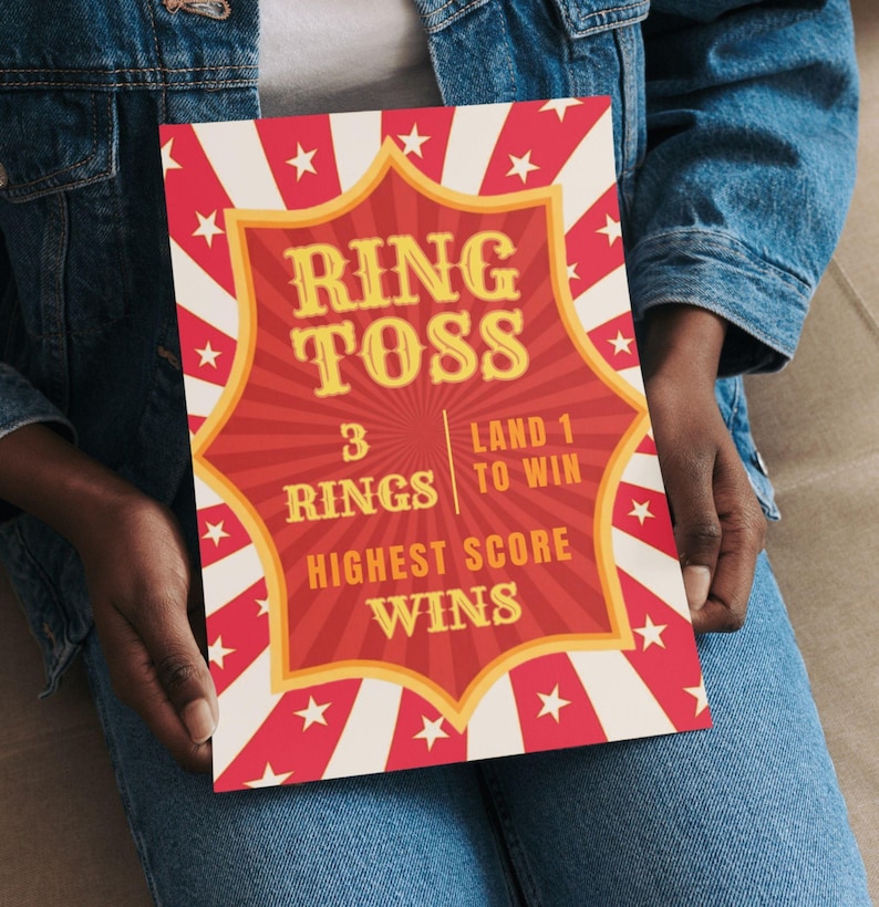 Toss Lettering Editable Carnival Sign, Carnival Birthday Sign, Printable Circus Tent ...