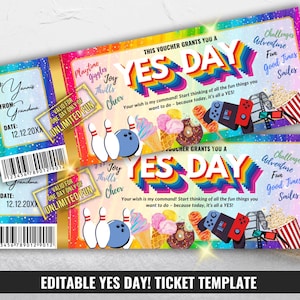 Ja-Tageskarte, Überraschungs-Coupon für den besten Tag aller Zeiten für Kinder, Fun Day-Spezialerlebnis-Gutschein, Rainbow-Geschenkkartenzertifikat, Fun Day-Souvenir
