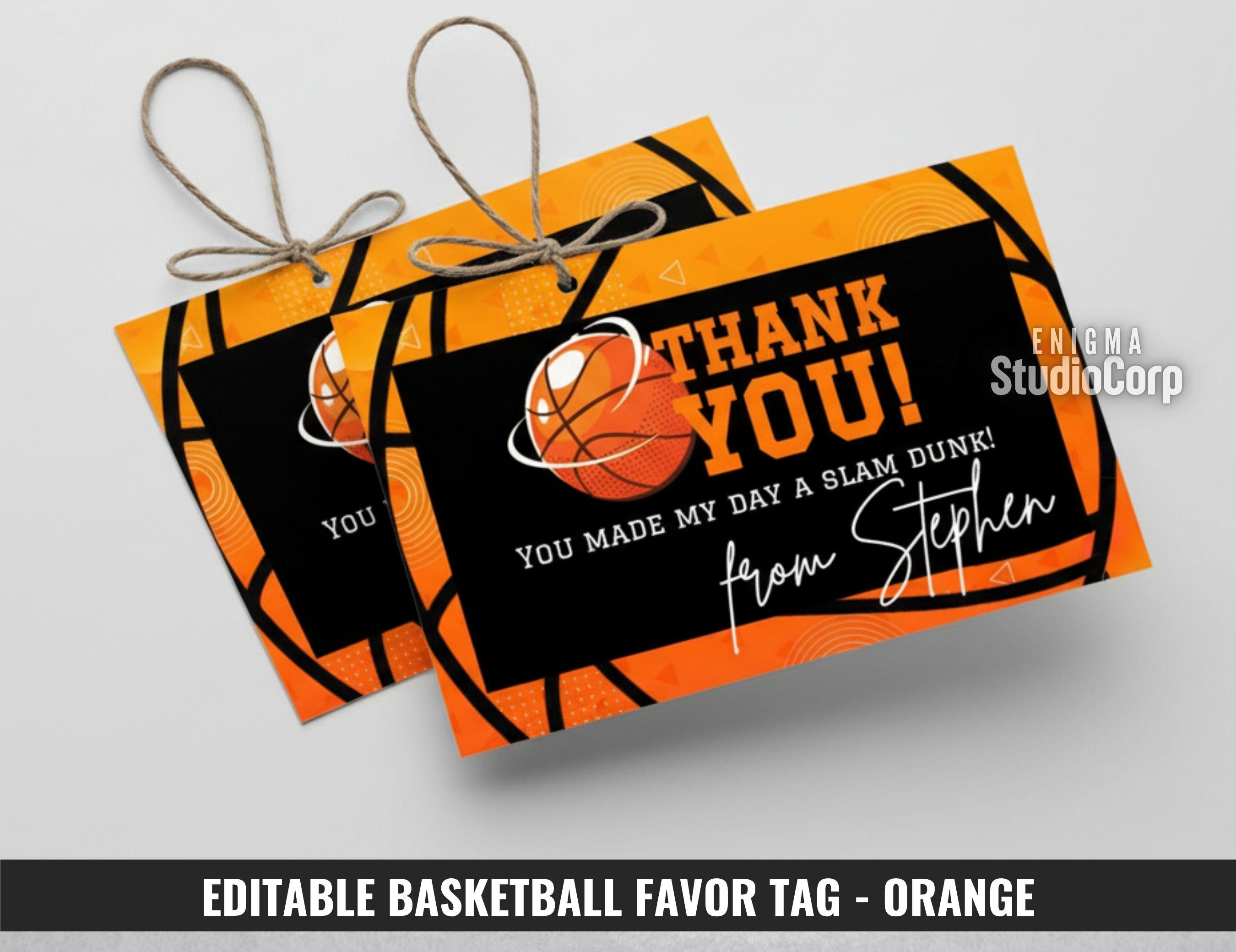 LYK Basketball Party Gift Bags - 30 Pack Orange Sports Theme Bags 9.8x6.3 Inches