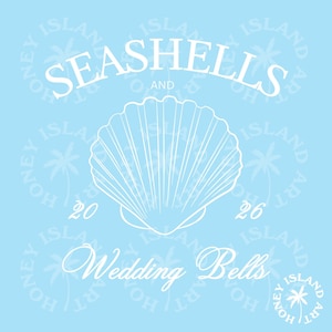 Seashells Wedding Bells PNG: Bachelorette Party Decor (Digital Download)