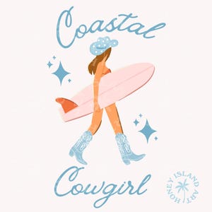 Coastal Cowgirl Digital Download Pink and Blue PNG Instant Download Transparent Background File