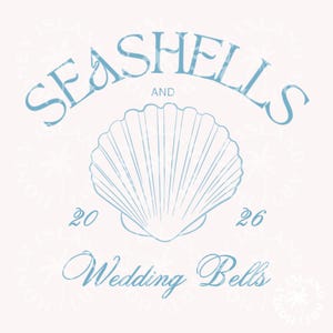 Seashells Wedding Bells PNG: Coastal Bachelorette Party Decor (Digital Download)