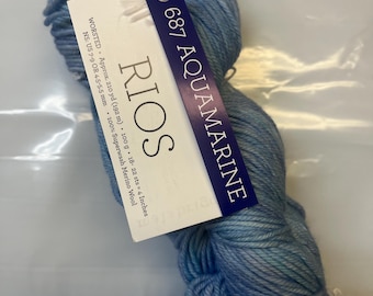 Malabrigo Rios Yarn, Worsted Yarn, Superwash Merino Wool Yarn- Aquamarine 687