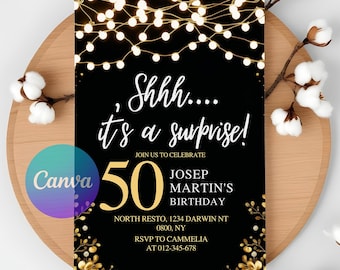 Invitación sorpresa a fiesta de cumpleaños sorpresa 50