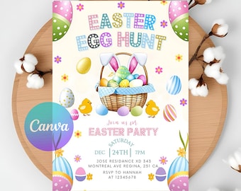 Easter Egg Hunt Invitation: Editable Template (Digital Download)