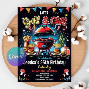 Invitations, Birthday Invitations, Instant Download, Editable Invitation, Birthday Bbq, Bbq Invitation, Bbq Birthday, Bbq, Birthday Invitation, Adult Invitation, Adult Birthday Party, Birthday Barbeque, Barbecue Invitation, Bbq Invite,  Editable Invitation, Invitation Template,  Backyard Bbq, Invitations Instant Download, Digital Download Invitation, Canva Template, Birthday Card,, Printable Template, Digital, pool party, hello summer, hello pool, watercolor, party