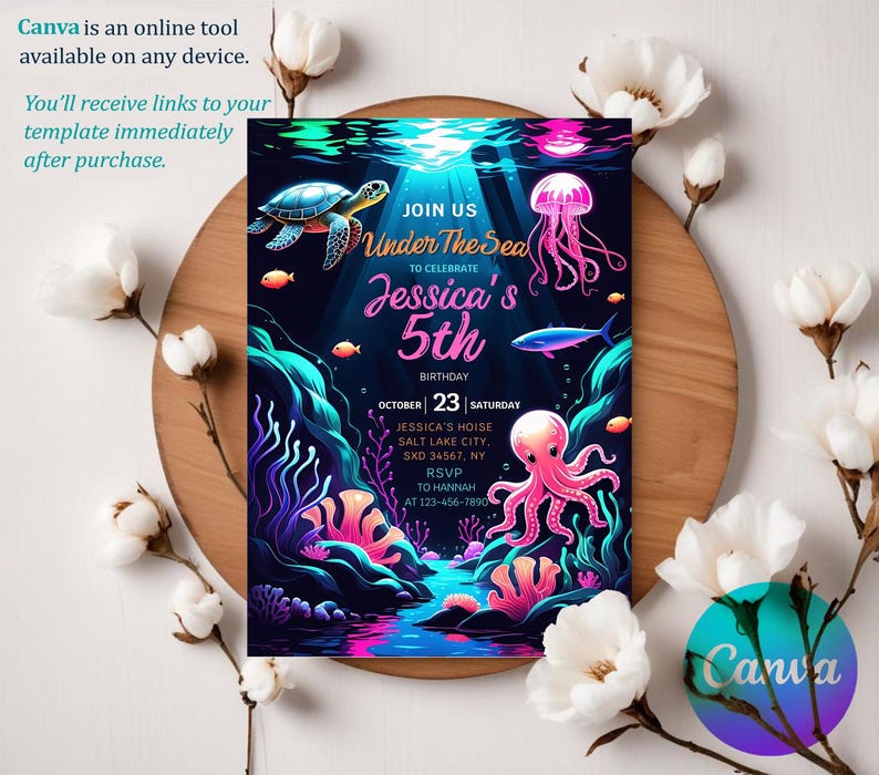 Invitations Birthday, Birthday Invitations, Instant Download, Editable, Canva Template, Under The Sea, Under The Sea Party, Ocean Animals Party, Under The Sea Theme, Under The Sea Invite, Ocean Animals Invite, Ocean Party, Sea Birthday Party, Pool Birthday Party, Sea Animal Birthday, Sea Party Invite, Under The Sea Invite, Sea Editable Invite, Onder The Sea, Printable Template, Editable Invitation, Digital,