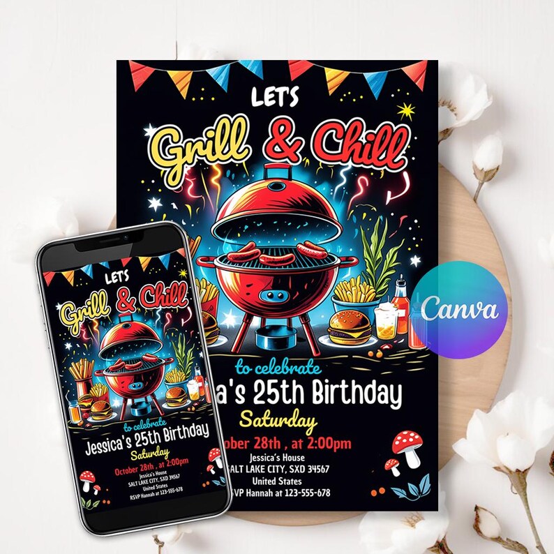 Invitations, Birthday Invitations, Instant Download, Editable Invitation, Birthday Bbq, Bbq Invitation, Bbq Birthday, Bbq, Birthday Invitation, Adult Invitation, Adult Birthday Party, Birthday Barbeque, Barbecue Invitation, Bbq Invite,  Editable Invitation, Invitation Template,  Backyard Bbq, Invitations Instant Download, Digital Download Invitation, Canva Template, Birthday Card,, Printable Template, Digital, pool party, hello summer, hello pool, watercolor, party