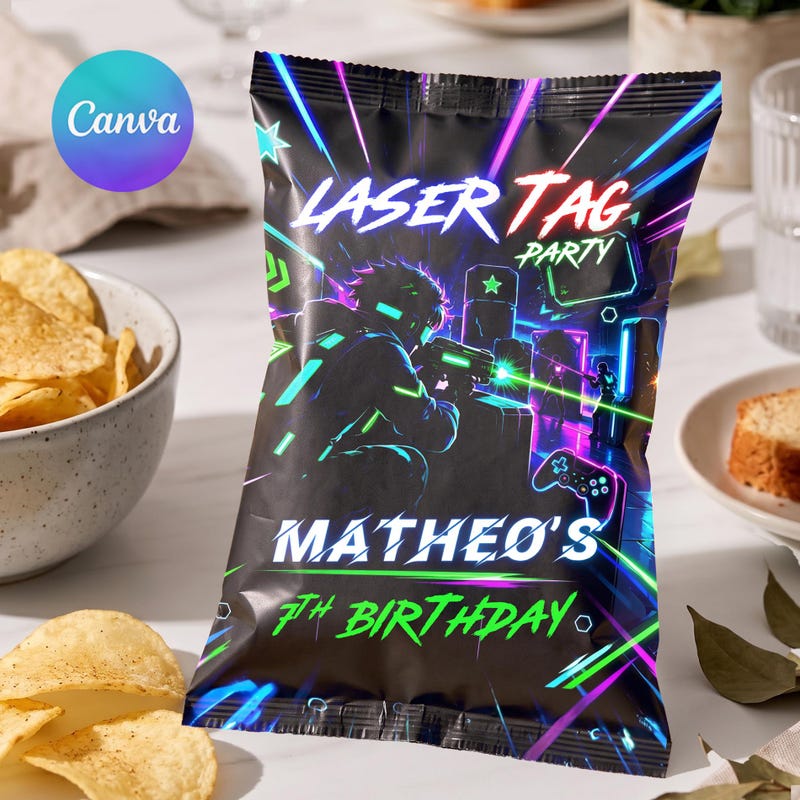 Laser Birthday Chip Bags - Etsy