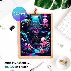Invitations Birthday, Birthday Invitations, Instant Download, Editable, Canva Template, Under The Sea, Under The Sea Party, Ocean Animals Party, Under The Sea Theme, Under The Sea Invite, Ocean Animals Invite, Ocean Party, Sea Birthday Party, Pool Birthday Party, Sea Animal Birthday, Sea Party Invite, Under The Sea Invite, Sea Editable Invite, Onder The Sea, Printable Template, Editable Invitation, Digital,