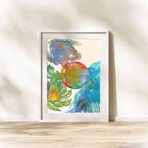 Arte de carta astral personalizado de 23 x 30 cm: acuarela de carta natal personalizada con informe astrológico detallado / Regalo celestial único