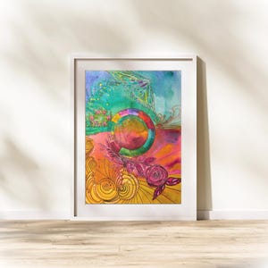 Ilustración de carta astral personalizada de 28 x 38 cm: acuarela personalizada con informe astrológico detallado / Regalo celestial único