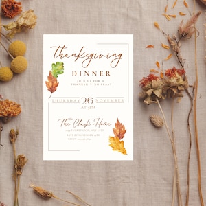 Thanksgiving Dinner Invitation Template Friendsgiving Invitation Template Editable Thanksgiving Invite Editable Template Fall Invitation