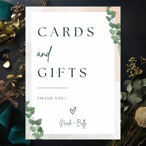Plaque pour cartes et cadeaux de mariage, Plaques de mariage personnalisées imprimables, Plaques pour cartes et cadeaux personnalisées, Décoration de jardin | NUMÉRIQUE