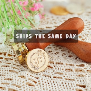 Custom wax seal stamp kit for wedding invitation, Initial wax seal stamp custom for gift, Wax seal kit, Custom wax stamp kit for gift