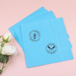 Gepersonaliseerde bruiloftsservetten, goudfolie bruiloftsservetten, aangepaste monogram cocktailservetten
