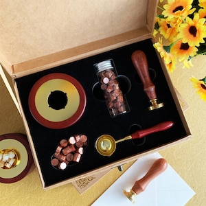Kit de tampon de cire personnalisé pour faire-part de mariage, kit de sceau de cire personnalisé, sceau de cire de tout logo personnalisé, kit de tampon de cire personnalisé pour cadeau