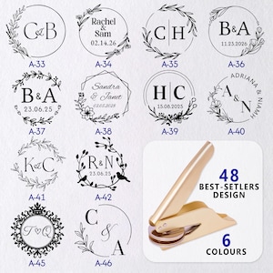 TOP RATED Custom Embosser | 48 Designs | Custom your wedding embosser | Napkin Embosser | Envelope and Invitation Embosser