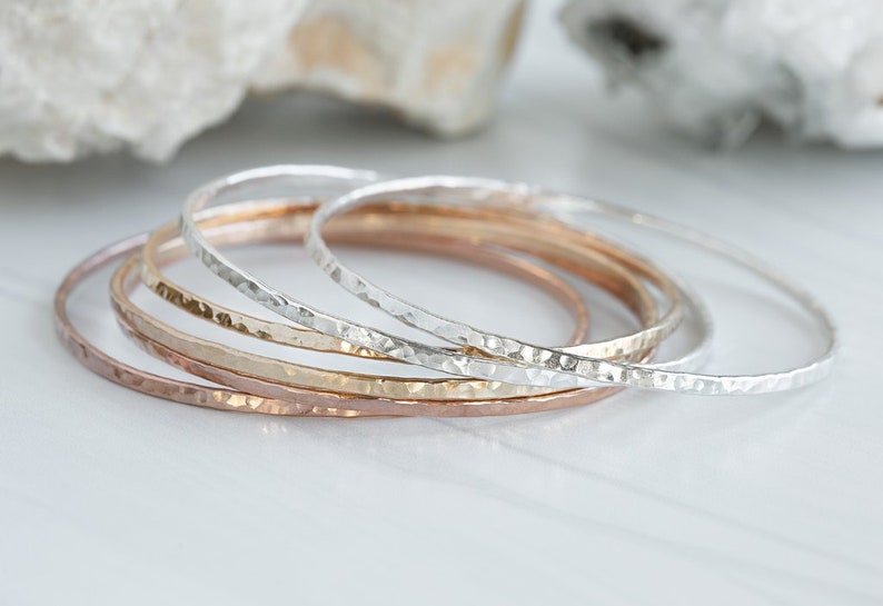 Hammered Stacking Bangle image 1