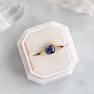 Raw Sapphire Hexagon Ring image 5