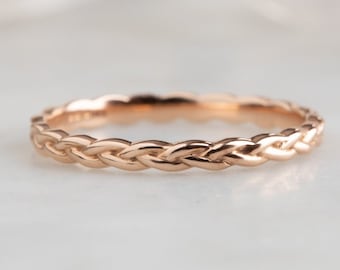 14k Gold Braided Stacking Band