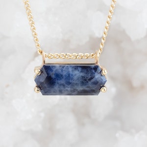 Raw Geometric Sapphire Necklace