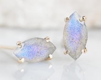 Labradorite Marquise Studs