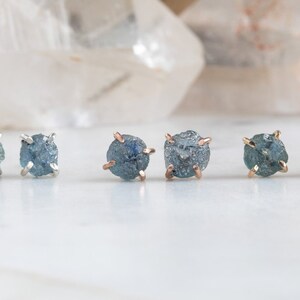 Raw Montana Sapphire Stud Earrings image 3