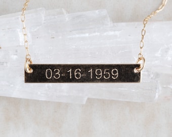 Personalized Save the Date / Nameplate Necklace- as seen in "NYLON", "The ZOE Report" + "Martha Stewart Weddings"