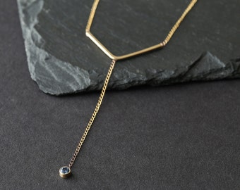 Peak Lariat Necklace- Sapphire