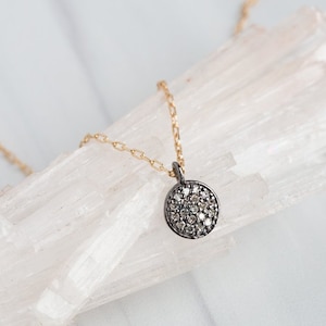 Pavé Diamond Disc Necklace