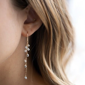 Rough Diamond Cascade Earrings image 5