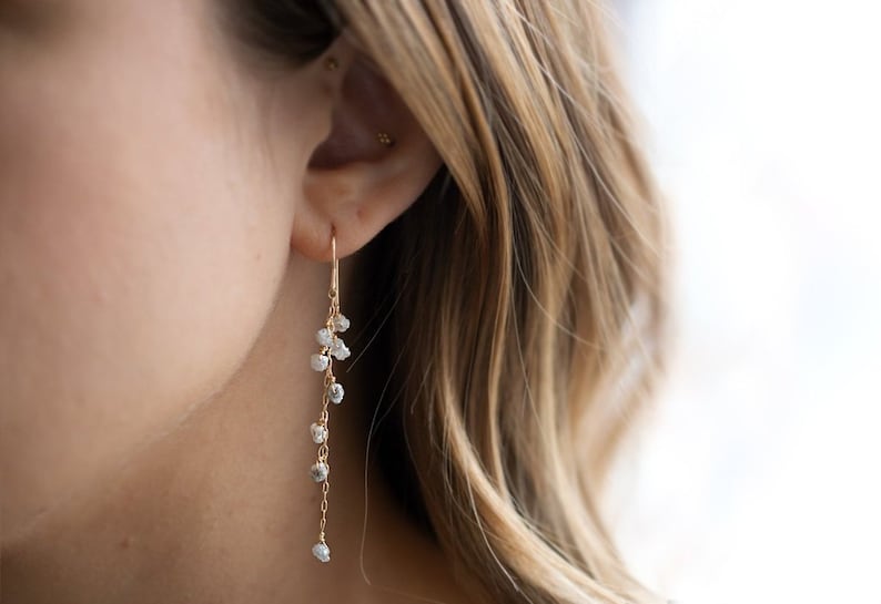 Rough Diamond Cascade Earrings image 5
