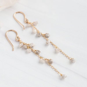 Rough Diamond Cascade Earrings image 4