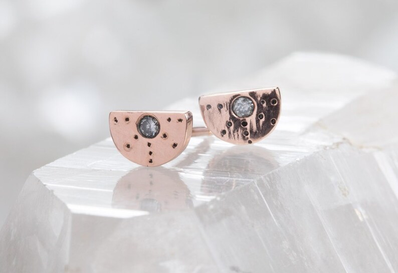 Half Moon Stardust Stud Earrings image 2