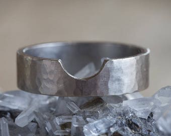 One-of-a-Kind 14kt White Gold Cut-Out Wedding Band