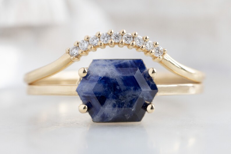 Raw Sapphire Hexagon Ring image 3