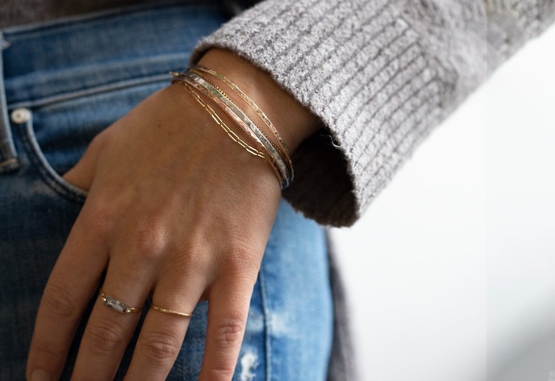 Hammered Stacking Bangle image 4