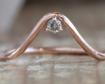 One-of-a-Kind Peak Diamond Stacking Ring