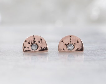 Half Moon Stardust Stud Earrings