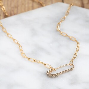 Pavé Diamond Pin Necklace