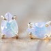 Opal Teardrop Stud Earrings