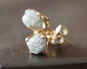 Rough Diamond Stud Earrings in 14kt Gold- as seen in LUCKY magazine, People Style Watch and Martha Stewart Weddings