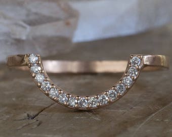 Custom Pavé Diamond Arc Stacking Ring