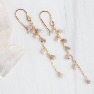 Rough Diamond Cascade Earrings image 2